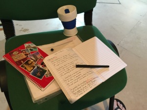 songwriting tools on a chair